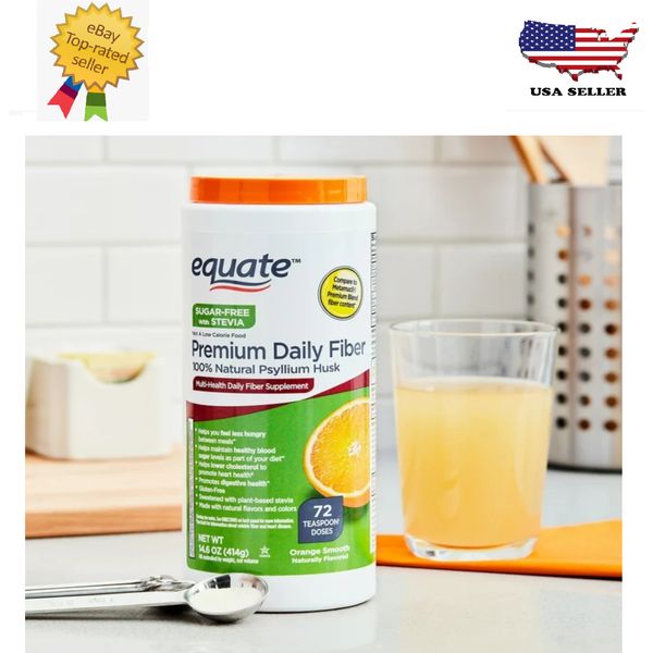 Equate Premium Sugar Free Daily Fiber Supplement, Orange Flavor, Powder, 14.6 oz