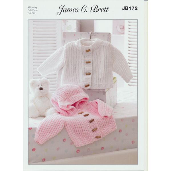 James C Brett Baby Jackets Knitting Pattern (JB172) Size : 36 - 56cm / 14 - 22inches