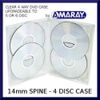 Amaray Multi DVD-Hülle für 4 DVDs, transparent, 5 Stück