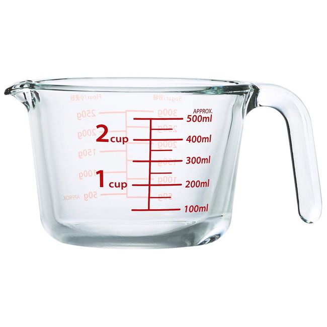 Aderia H-3882 Measuring Cup, Measuring Cup, 22.9 fl oz (650 ml), Heat Resistant Glass, Microwave Safe, Oven Safe