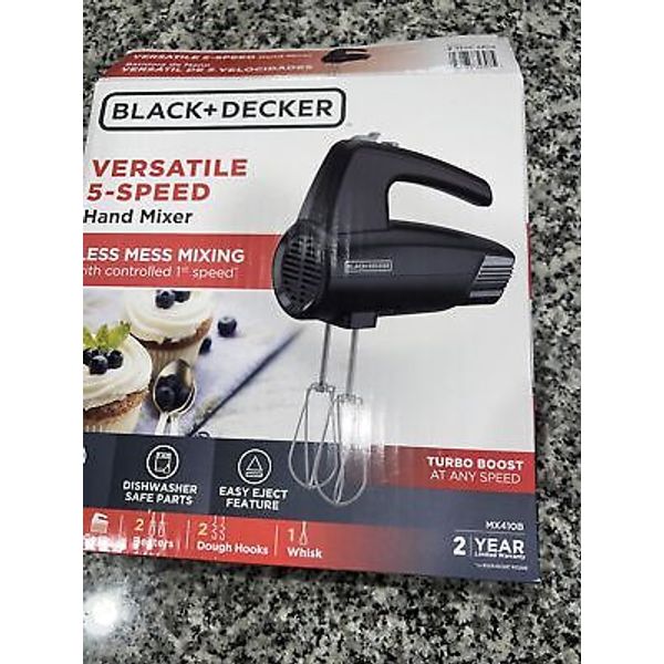 Black+Decker Black/Silver 5 speed Hand Mixer