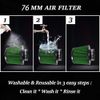 3" 76mm Dry Air Filter Cold Air Intake Cone Replacement High Flow Inlet GREEN