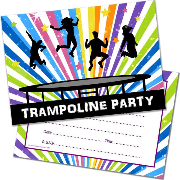 Olivia Samuel 20 x Trampoline Party Invites from A6 Double Sided Cards with Envelopes