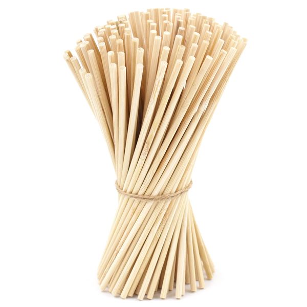 Joeji's Kitchen 120 Pack Bamboo Wooden Dowel Rods - Unfinished Natural Wooden Sticks for Crafts 15cm x 3mm