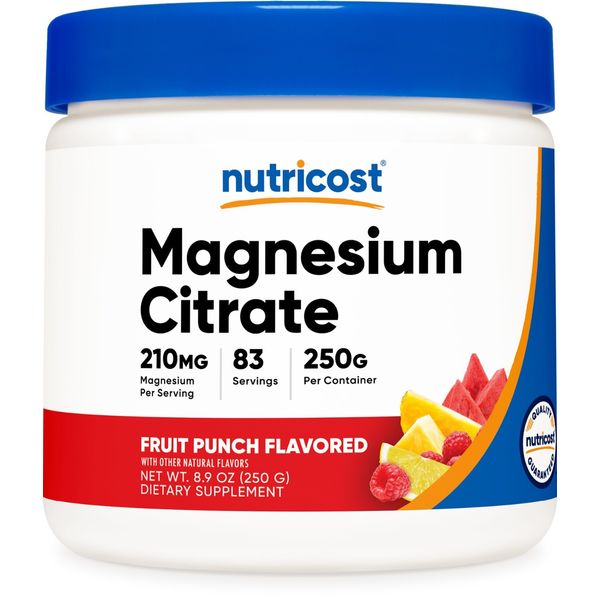 Nutricost Magnesium Citrate Powder (Fruit Punch, 250 Grams)