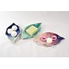 Handmade Stoneware Hydrangea Leaf Dish Set In Blue, Light Green & Purple
