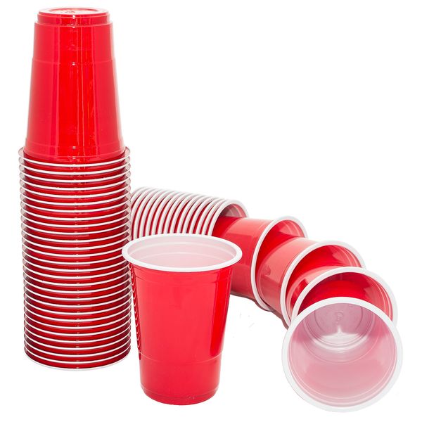 Iconic Red American Large Party Cups - Qty 50 - 16oz (445ml)