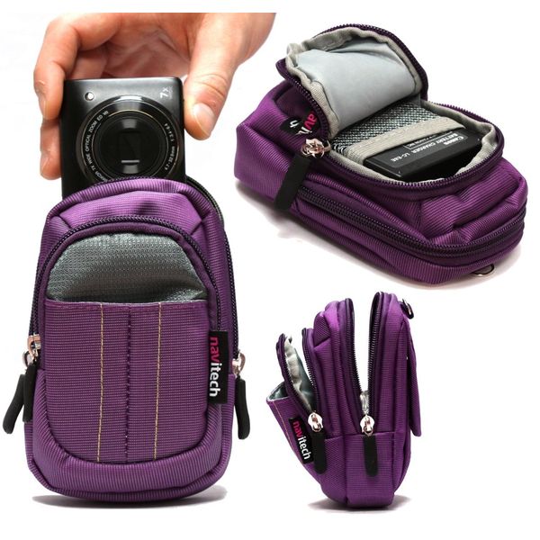 Navitech Purple Digital Camera Case Bag Compatible with The Sony DSCHX90