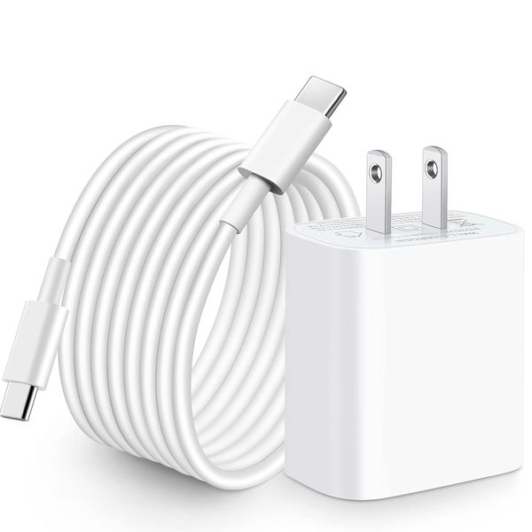 iPhone 15 Charger, 20W PD, Fast Charging, [PSE Certified] iPad Pro USB C to C Charging Cable with 2M iPhone Type C USB-C Outlet Smartphone Power Adapter Type C Compatible with iPhone 15/Pro/Max/iPad