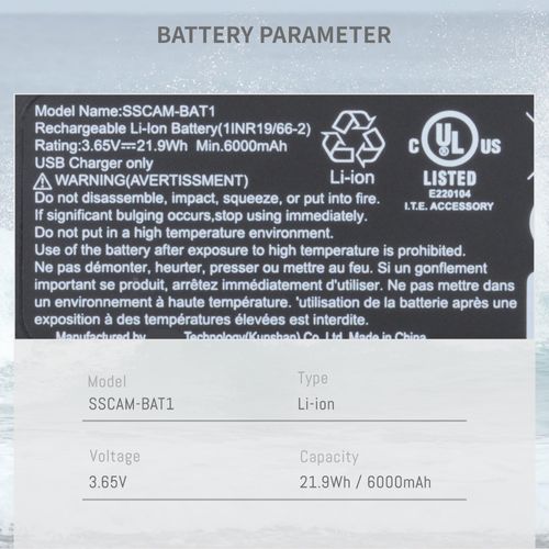 DFTIM 2 Pack Rechargeable Battery for SimpliSafe Wireless Outdoor Security Cameras SSCAM-BAT1 SCM301 CMOB1 CM0B1, Upgraded 7000mAh Replacement for SimpliSafe Batteries with Charging Cable