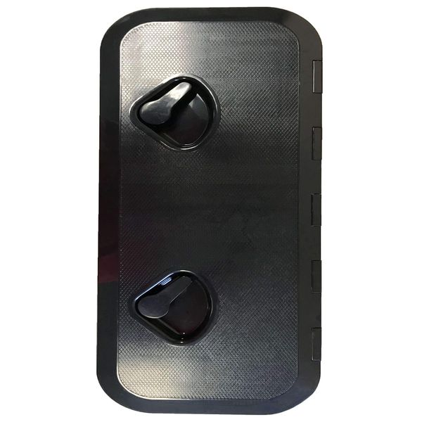 SEAFLO Marine Boat Deck Rectangular Access Hatch - 13.9" x 23.86" (353mm x 606mm) 180° Opening Lid, Non-Skid, Corrosion and UV Resistant, 4-Year Warranty! (Black, Standard)