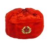 Russian Soviet Fur Military Cossack Ushanka Hat Multicolor (Red, L(60))