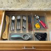 Home Basics 3 Section Plastic Drawer Organizer Rubber Lined Bottom for Efficient Home and Office Storage