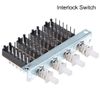 sourcing map Interlock Push Button Switch Piano Type 4PDT 12 Pin 4 Row