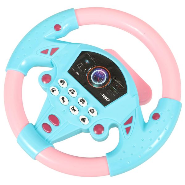 TOYANDONA Steering Wheel Toy for Kids Toy Steering Wheel Simulated Driving Controller Electric Early Learning Educational Toy Pretend Driving Seat for Children Boys and Girls