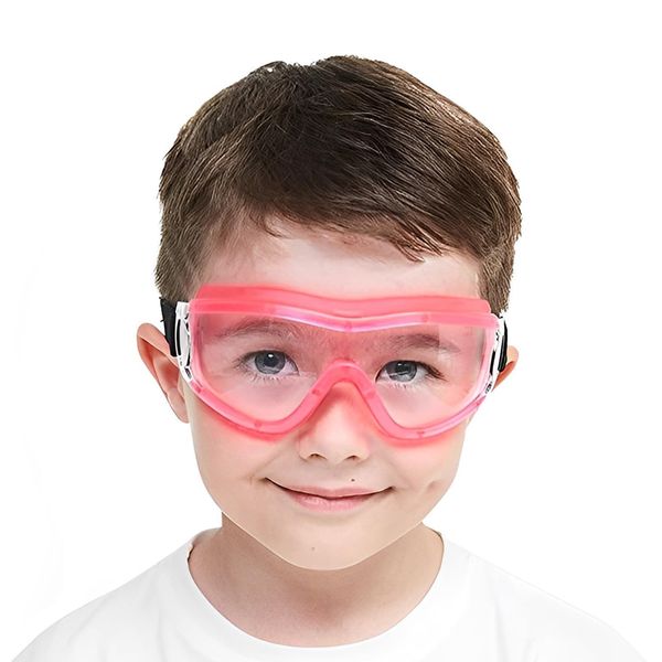 COMLZD Kids Safety Glasses Pink Children's Goggles Anti-Fog Glasses Telescopic Belt Laboratory Eye Comprehensive Protection Windproof For Boy Girl Outdoor Sports Glasses