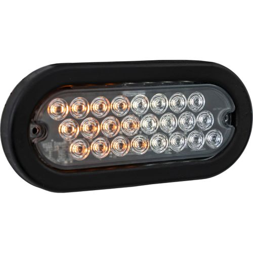 Buyers Products SL70AC 6 Inch Quad Flash Oval Recessed Strobe Light, Amber/Clear, Blunt Cut Connection, Warning Lights for Trucks & Trailers