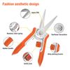 FLORA GUARD Micro-Tip Pruning Snip, 6.5 Inch Secateurs with Soft-Touch Handle, Pruning Shears, Stainless Steel (Orange)