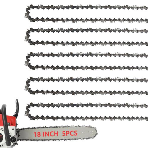 5Pack 18 Inch Chainsaw Chain 3/8" LP Pitch .050" Gauge 62 Drive Links Fits Poulan Pro 051338, EGO AC1800, Greenworks, Echo, Kobalt, Remington, Craftsman, McCulloch and More