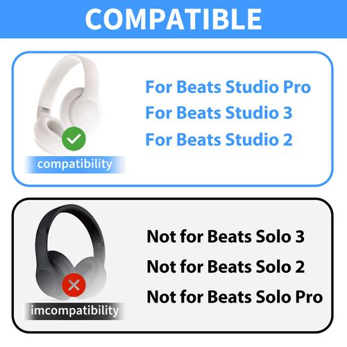 Adhiper Silicone Sweat Headband Cover for Beats Studio Pro & Studio 3 Headphones, Silicone Cover Headphone Cover Accessories for Beats Studio Pro, Studio 3 Headband, Washable & Sweatproof - Off White
