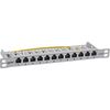 InLine® 10 Inch Patch Panel Cat.6A 0.5U 12-Way Light Grey RAL7035 with Dust Cover