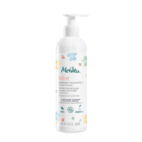 Melvita Camellia Oil BIO Baby Soap, 10.1 fl oz (300 ml), Body Soap, Baby Floral Scent