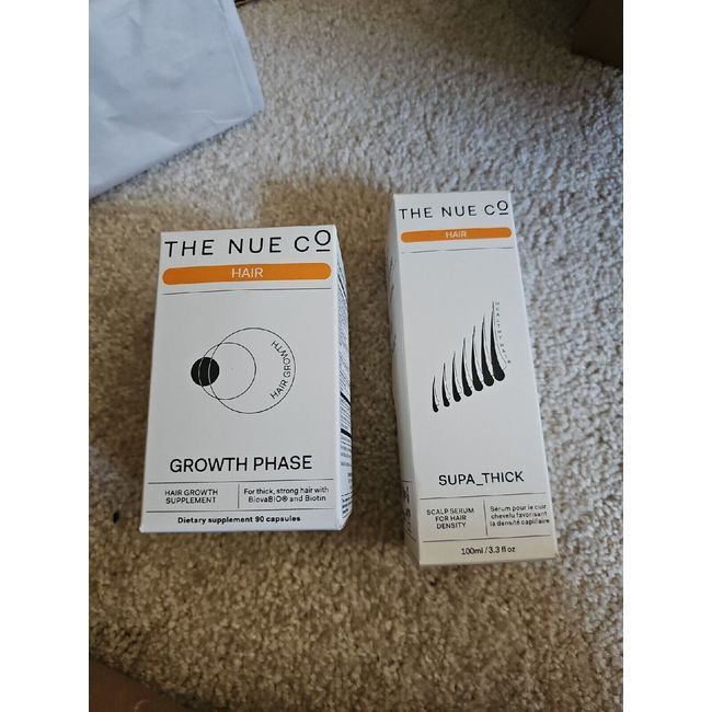 The Nue Co Growth Phase Hair Growth 90 Capsule + Supa Thick Scalp Serum 3.3 oz