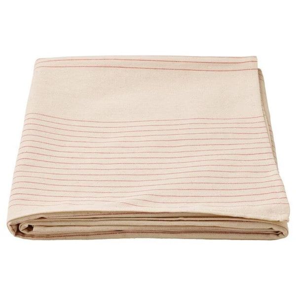 VIPPSTARR Vip Stall Tablecloth - Striped Pattern Red/Natural 59x59 Inch 005.591.87