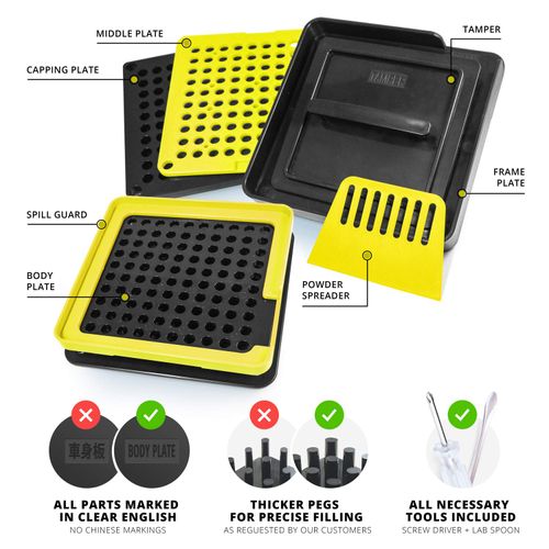 ALL-IN Capsule Filling Machine for Size 1 - Make Your Own Capsules Now Easier and Faster - Clear Illustrated Instructions with Video