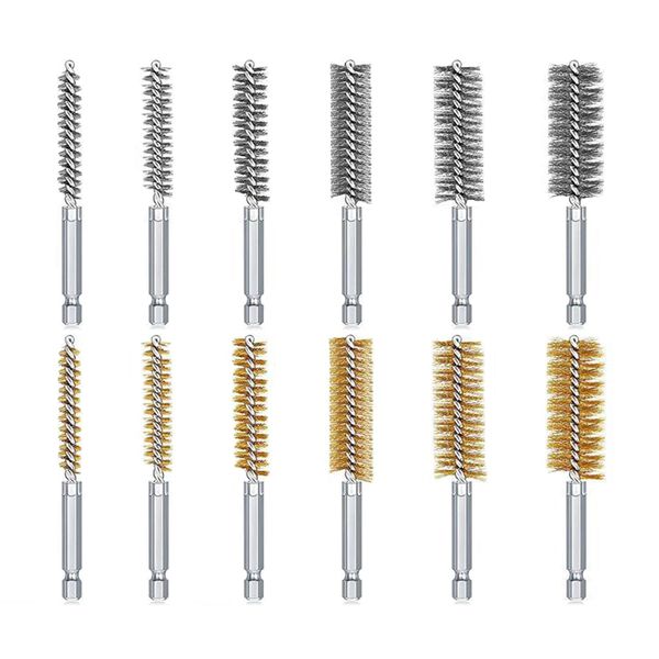 Kimlonton Hexagonal Axis Tube Brush, Polishing Brush for Electric Drills, Wire Brush, Stainless Steel and Brass (Φ8, 0.3, 0.3, 0.4, 0.4, 0.4, 0.4, 0.47, 0.5, 0.57, 0.6, 0.7, 0.6, 0.75, 0.75, 0.75, 0.75, 0.75, 0.75, 0.75, 0.75, 0.75, 0.75, 0.75, 0.75, 0.75