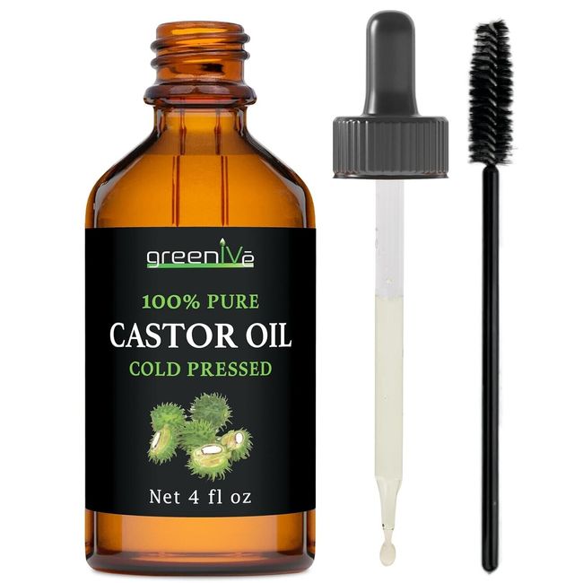 100% Pure Castor Oil, Organically Grown, Cold Pressed, Hexane Free (4 Ounce)