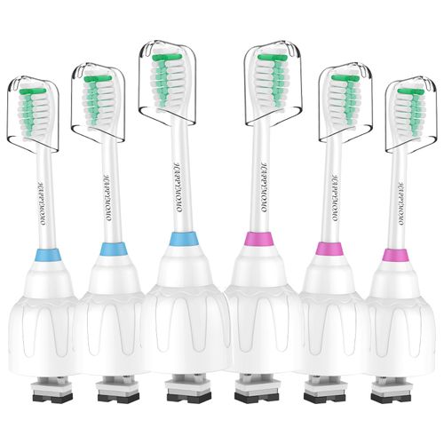 Toothbrush Heads for Philips Sonicare Replacement Brush Heads Medium Soft Dupont Bristles Electric Toothbrush Replacement Heads Fit E-Series Essence Xtreme Elite Advance and CleanCare, 6 Pack