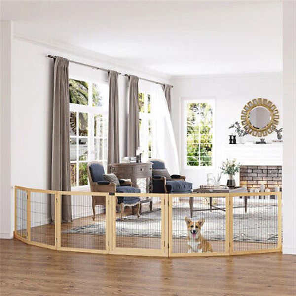 170 Inch Wooden Dog Door for Large Pets Indoor Outdoor Use Pet Access Door