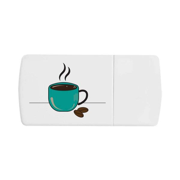 'Coffee & Coffee Beans' Pill Box with Tablet Splitter (PI00020035)