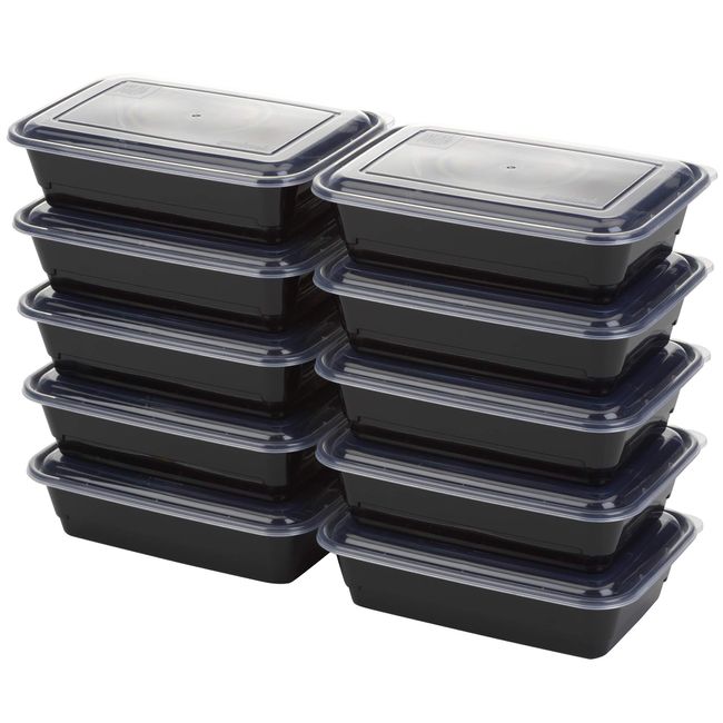 Good Cook Meal Prep, 1 Compartments BPA Free, Microwavable/Dishwasher/Freezer Safe, Black