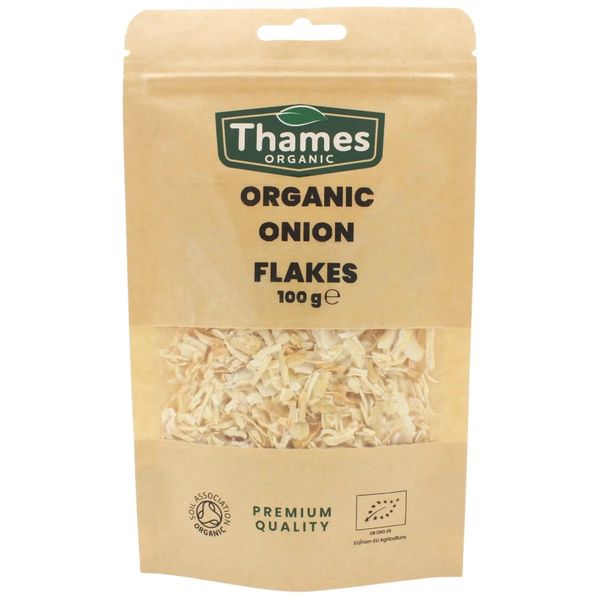 Organic Onion Flakes 250- Non-GMO, Vegan, No Additives, No Preservatives - Dehydrated Onion Flakes Perfect for Soups, Stews, and Seasoning Blends - Thames Organic 250g