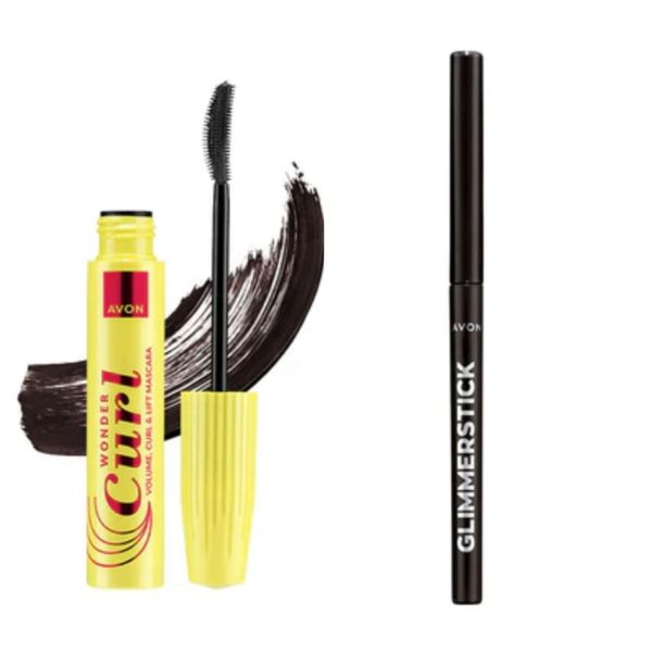 Wonder Curl Mascara Blackest Black & Glimmerstick Eyeliner - Blackest Black Duo