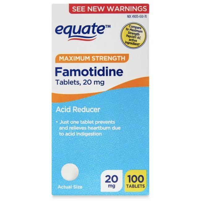 EQUATE Famotidine Compare To Pepcid AC Max Strength 20mg 100ct HS TABLETS 07/24