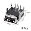 sourcing map Mini USB PCB Connector 5P Female Jack Four Foot 90 Degree Angle 5Pcs