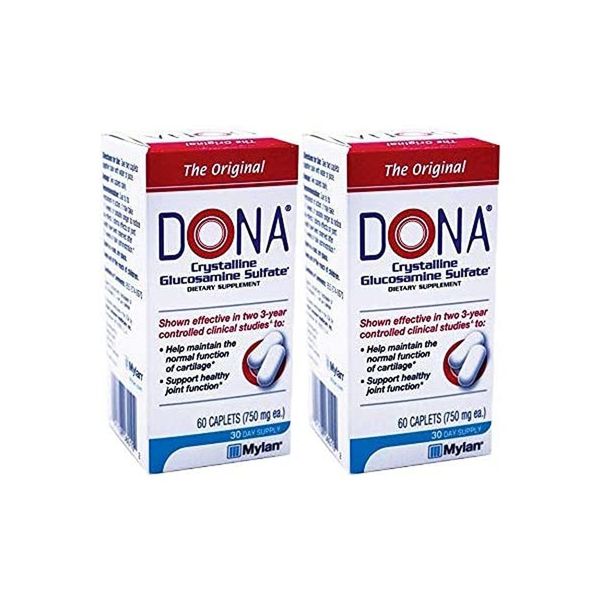 DONA Crystalline Glucosamine Sulfate, 750 Mg, Joint Supplement Pills for Knee...
