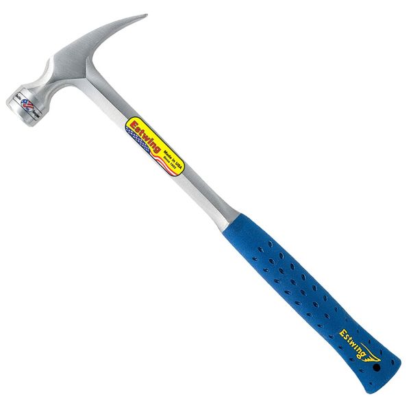 Estwing Framing Hammer - 22 oz Straight Rip Claw with Milled Face & Shock Reduction Grip - E3-22SMR