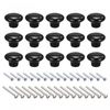 sourcing map 38x28mm Ceramic Drawer Knobs, 15pcs Mushroom Shape Door Pull Handles Black