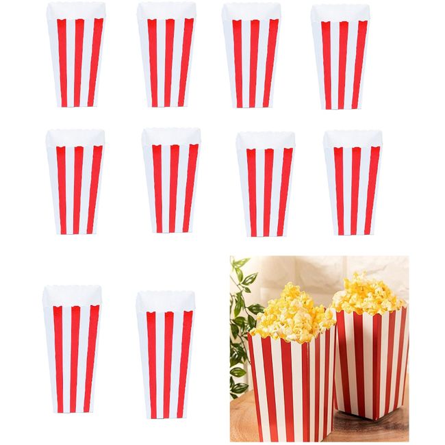 50pcs Paper Bags Popcorn Boxes Candy Popcorn Cups Candy Containers