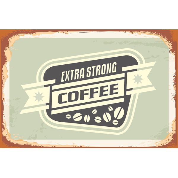 Blechschild 20x30cm Extra Strong Coffee Extra Starker Kaffee Angebots Tafel