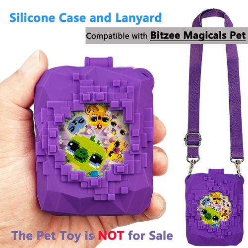 JCHPINE Hard Carrying Case and Silicone Cover for Bitzee Magicals Interactive Toy Digital Pet, Accessories Case for Bitzee Magicals Virtual Electronic Pets (Purple)