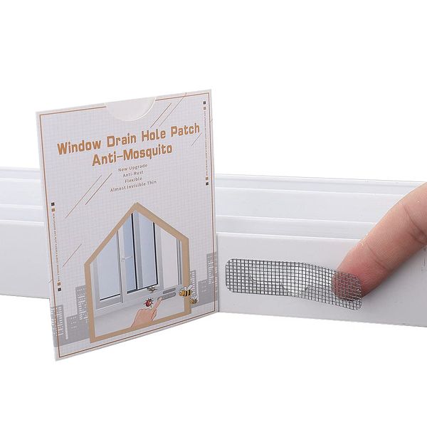50pcs Gray Window Weep Drain Hole Cover Screen Patch Adhesive Window Screen Hole Repair Patch Kit