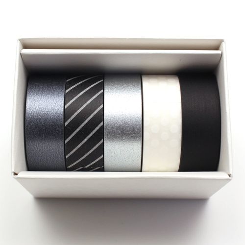 Kamoi Processing Paper Masking Tape MT05G015 mt Gift Box Monotone 3 0.6 inches (15 mm) x 26.4 ft (7 m), 5 Rolls Set