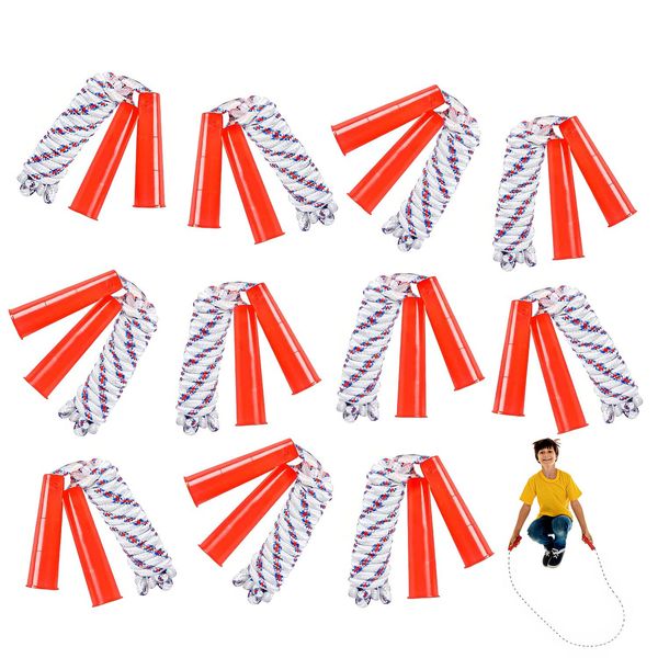 ArtCreativity 84 Inch Nylon Ropes for Kids - Pack of 12 - Durable Jump Ropes with Plastic Handles - Healthy Indoor and Outdoor Skipping Activity, Party Favors, Gifts for Boys and Girls