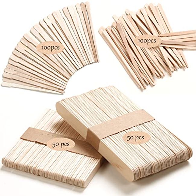 200 Pcs Assorted Style Eyebrow Wax Sticks Waxing Applicator Wooden Wax  Spatulas Kit for Face and Small Hair Removal Sticks