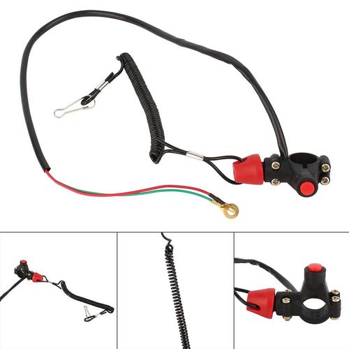 for Surface Drive mud Motor Switch Motorcycle Emergency Stop Button Engine Cord Lanyard Stop Switch Safety Tether 12V 7/8 inch CO for Motor ATV Boat